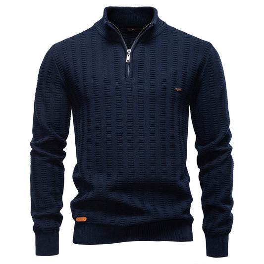 Herren Pullover Strukturiert Halbzipper Modern Design - IdealeKleiden