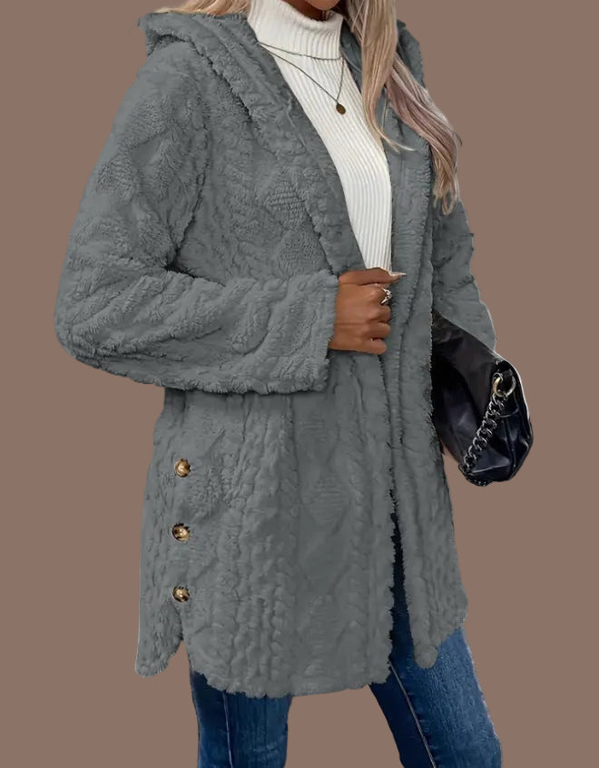 Sherpa Jacke Damen Warm Kapuze
