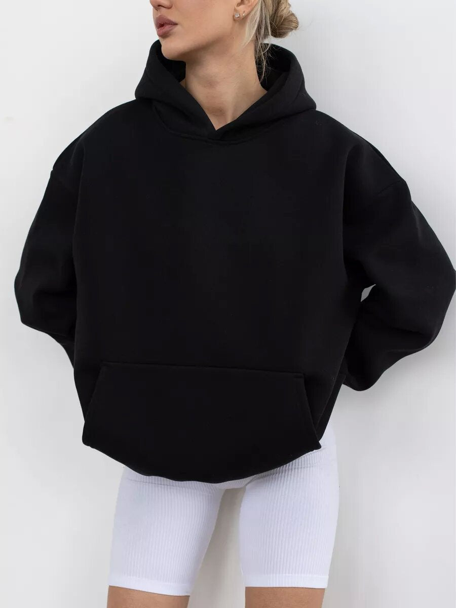 Großer Damen Hoodie Kuschelig Weich Mit Kängurutasche