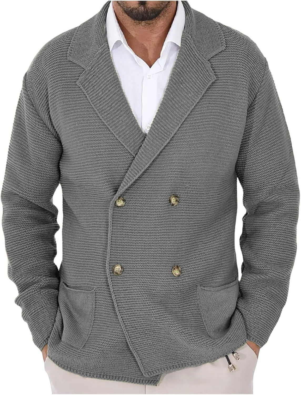 Herren Strickjacke Modern Trendig Mit Taschen