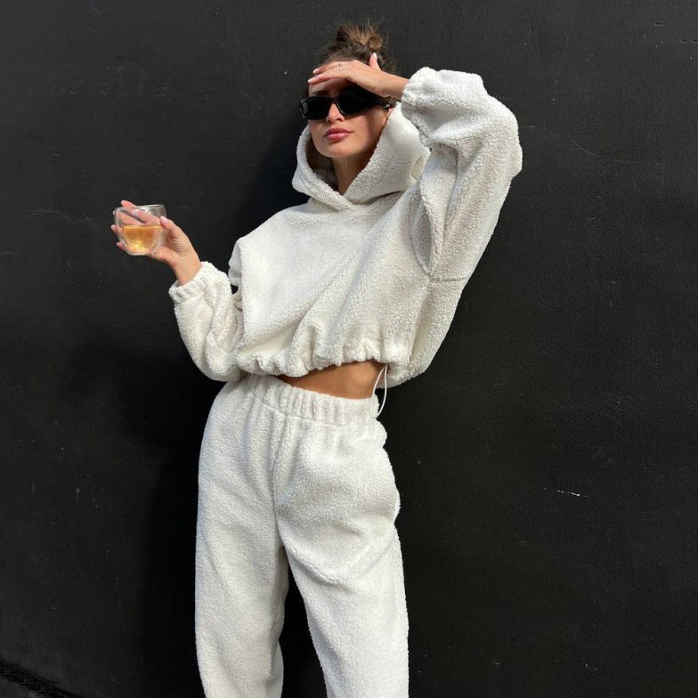 Bequeme Loungewear Set Fleece Hoodie Hose