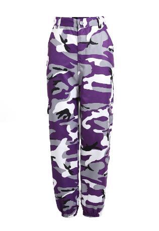 Damen Cargohose Camo-Style Praktisch Elastisch