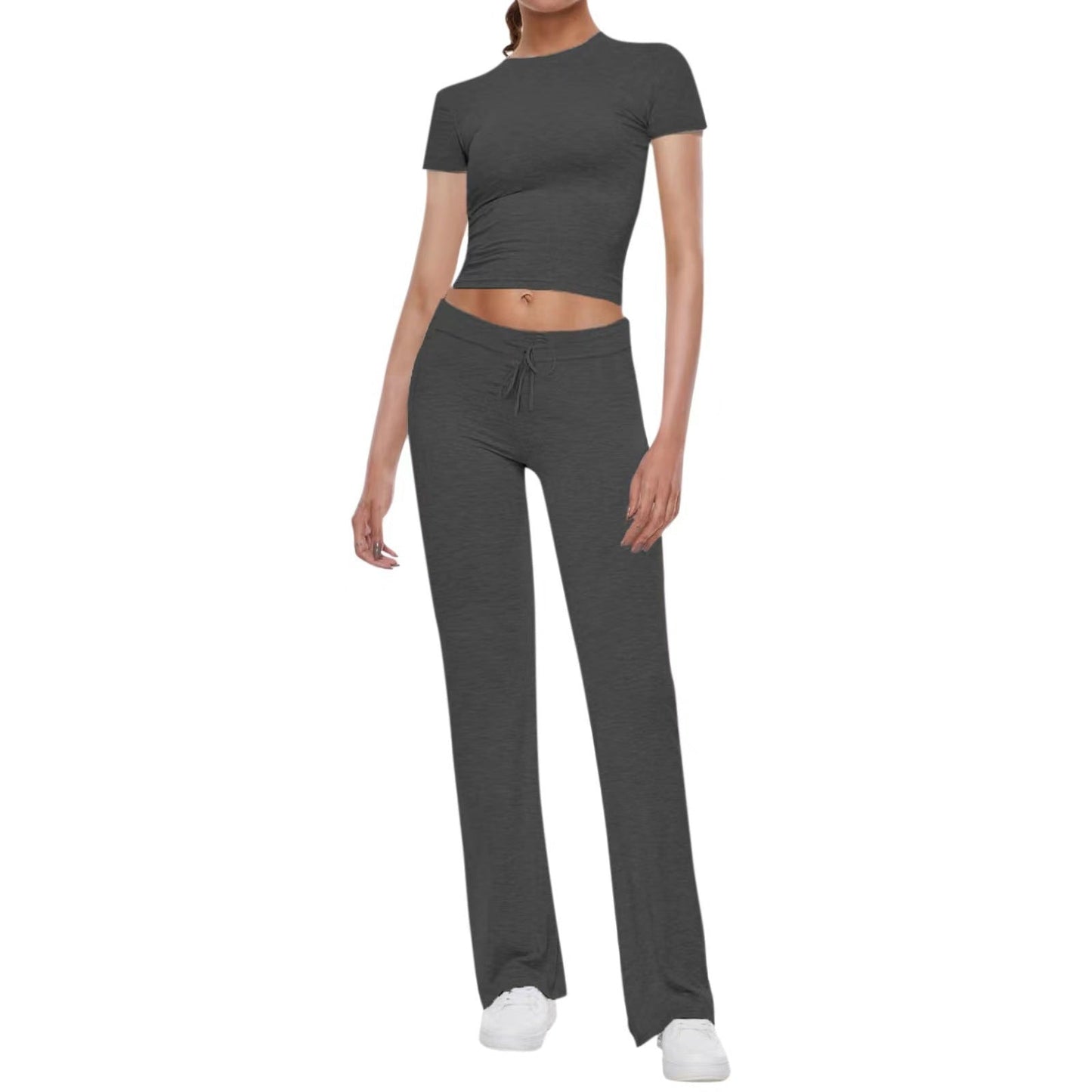 Damen Sport Set Crop Top und Jogger Hosen
