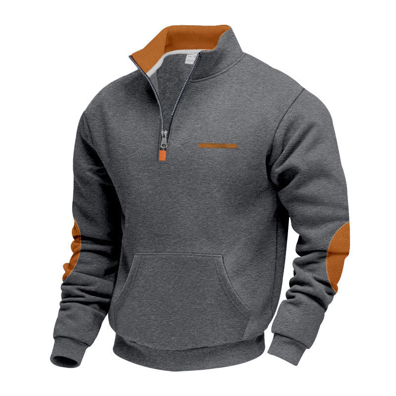 Herren Kapuzenpullover Modern Halbzipper Farbenfroh