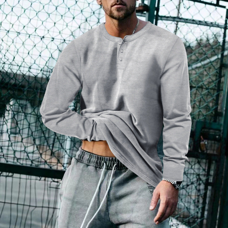 Herren Langarm-Shirt Klassisch Weich Baumwolle