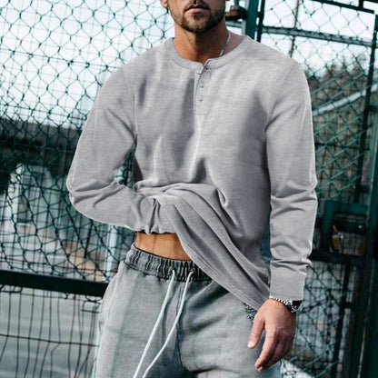 Herren Langarm-Shirt Klassisch Weich Baumwolle