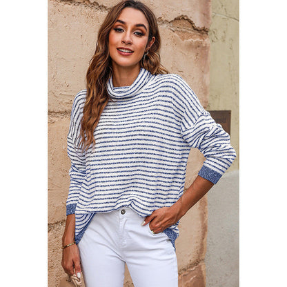 Damen Rollkragenpullover Weich Langarm Wollmix