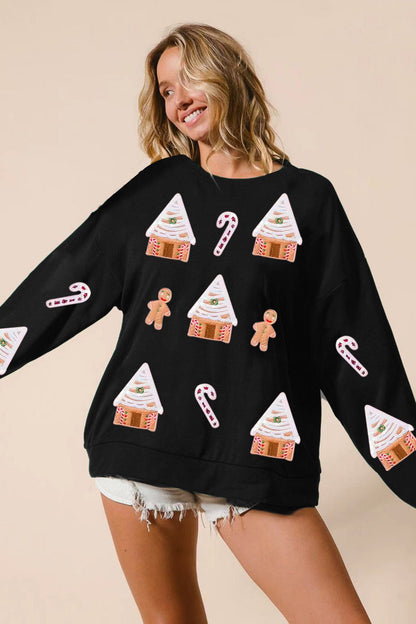 Weihnachtskleid Glitzer Pailletten Top