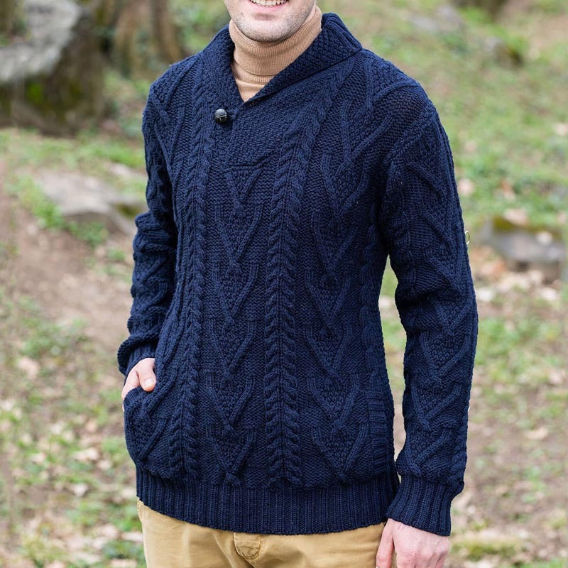Herren Pullover Klassisch Strukturiert Modern