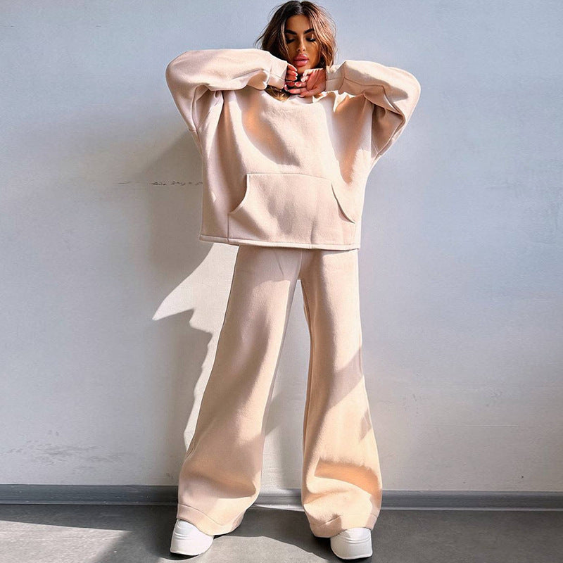 Damen Hoodie Oversized & Weite Jogginghose Set - IdealeKleiden