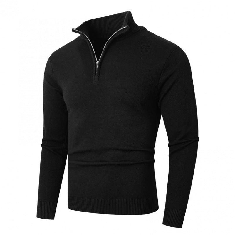 Modischer Herren Strickpullover Reißverschluss Kragen