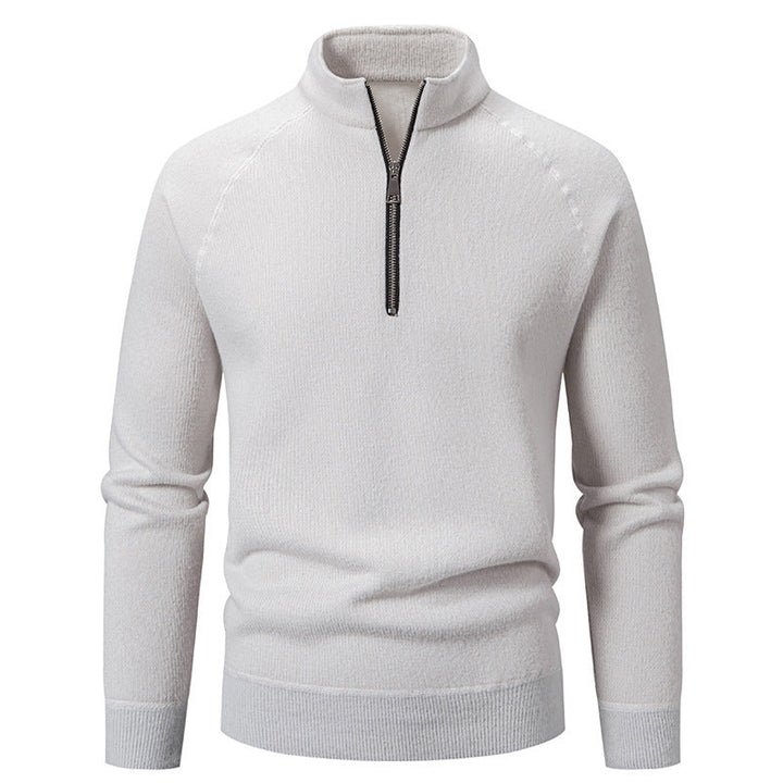Herren Pullover Modern Raglan Ärmel Reißverschluss