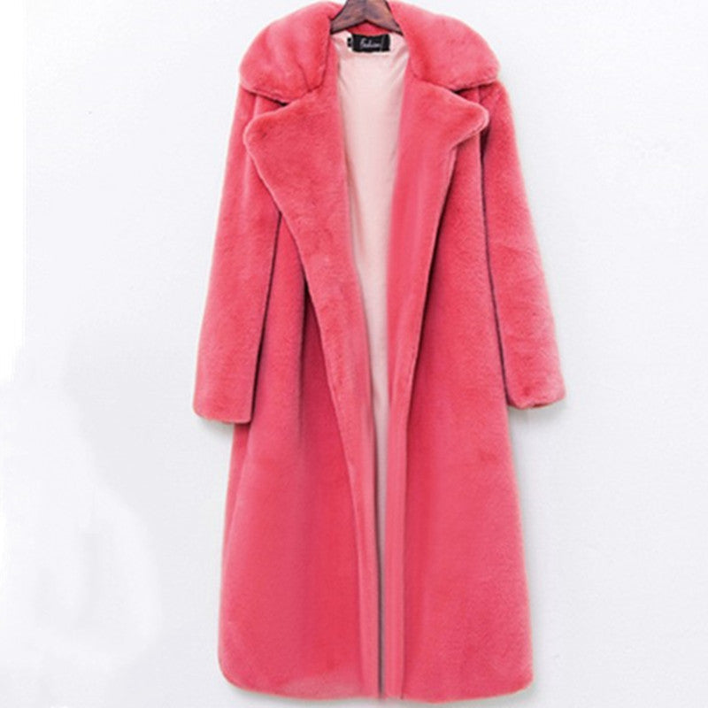 Luxus Damen Mantel Teddy Stil Langhaar Wintersaison