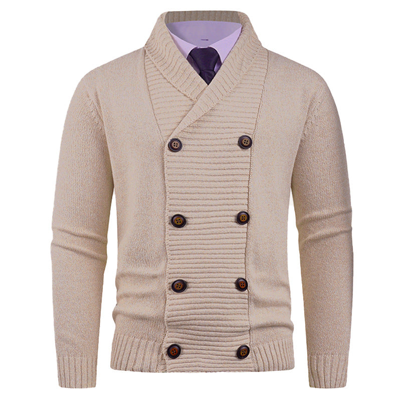 Herren Strickjacke Modern Schalkragen Knopfdesign