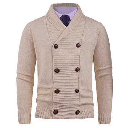 Herren Strickjacke Modern Schalkragen Knopfdesign