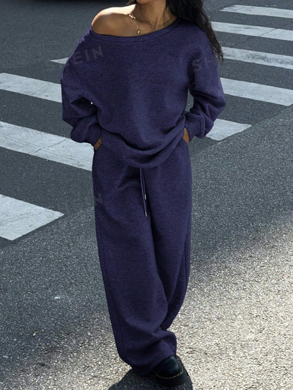 Damen Jogginganzug Set Bequem Oversized Sweat