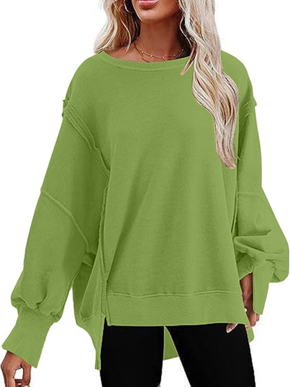 Damen Sweatshirt Lässig Komfortabel mit Schlitzen