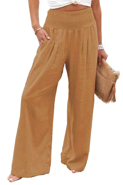 Damen Leinenhose Bequem Weit Geschnitten Sommerhosentyp