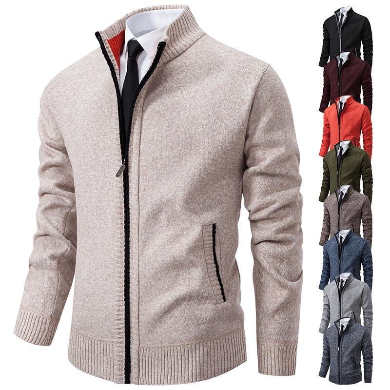 Herren Sportjacke Stehkragen Reißverschluss Modern - IdealeKleiden