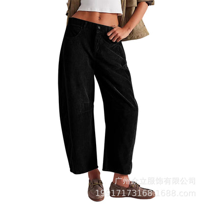 Damen Palazzo-Hosen Bequem und Stylisch Mit Seiten-Taschen
