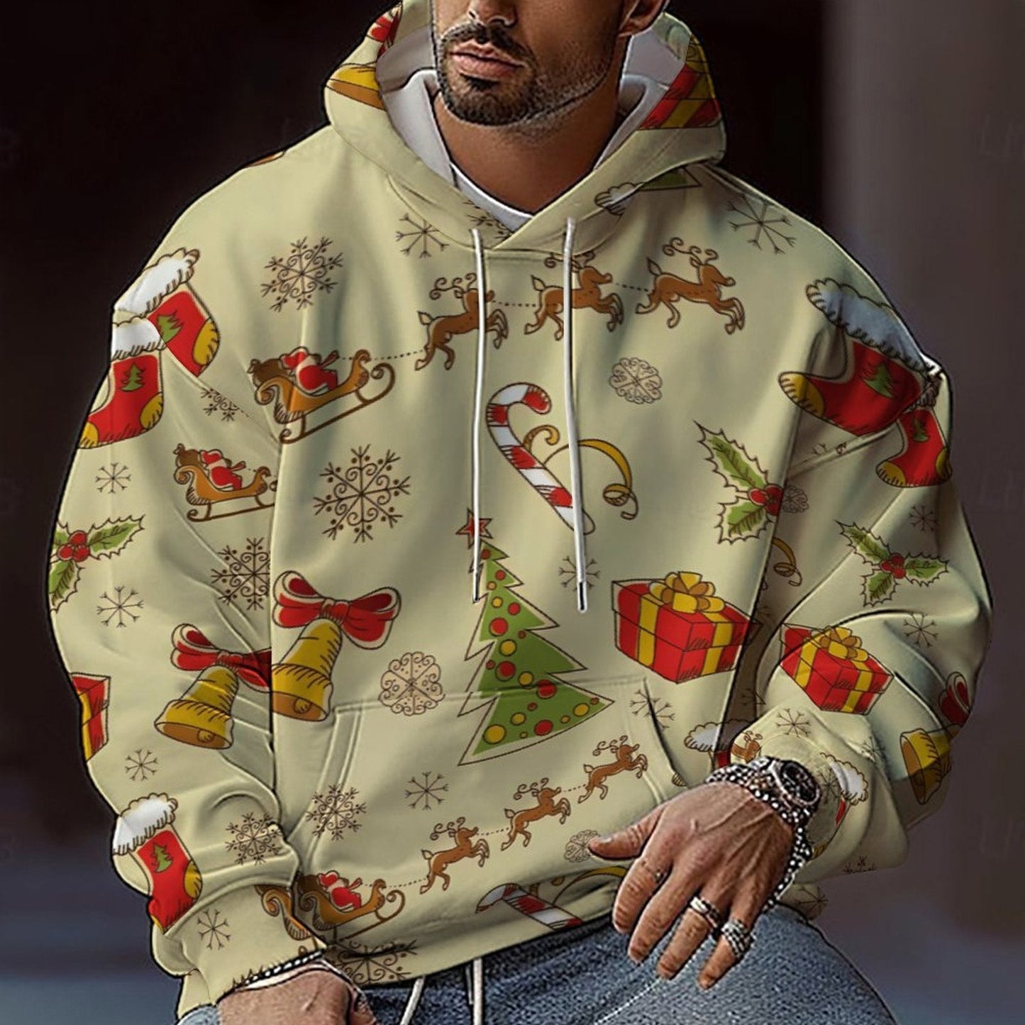 Herren Weihnachts-Pullover Farbenfroh Bequem