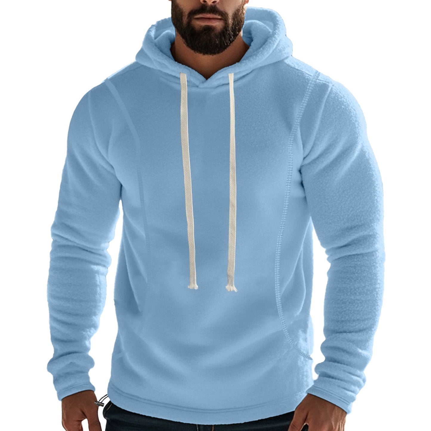 Herren Fleece Hoodie Premium Kängurutasche Modern Design