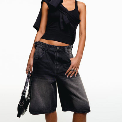 Damen Jeansshorts Lässig Mittlere Taille