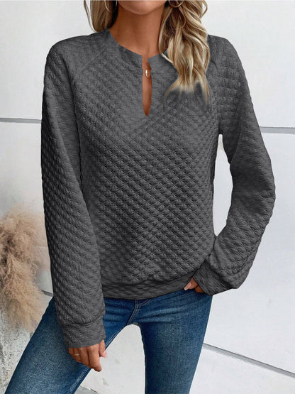Damen Quilted Pullover Winterwarm Elegant - IdealeKleiden
