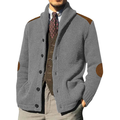 Herren Strickcardigan Soft Moderner Schalkragen - IdealeKleiden