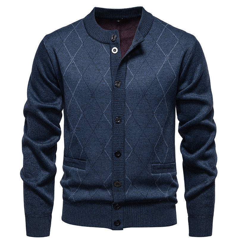 Herren Strickjacke Modern Diamantmuster Elegant
