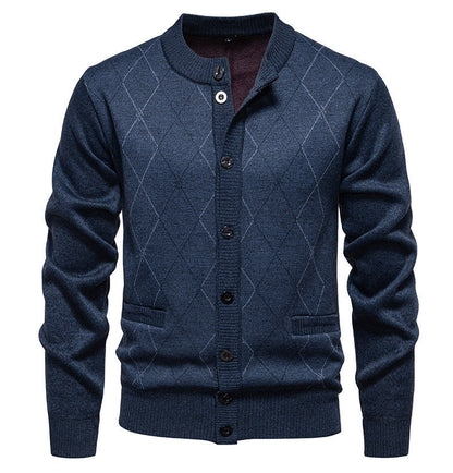 Herren Strickjacke Modern Diamantmuster Elegant