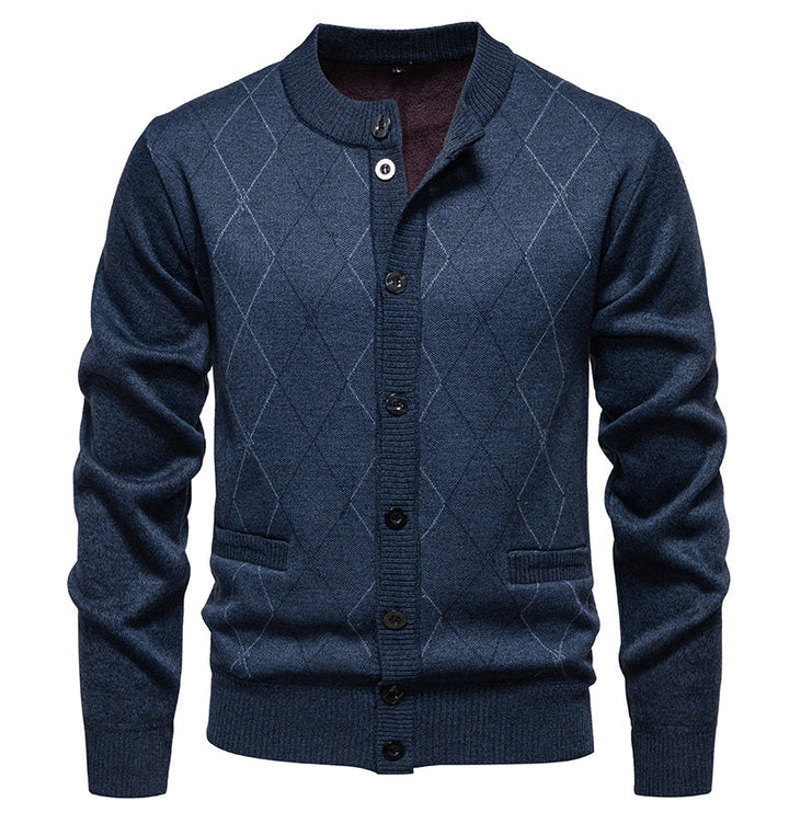 Herren Strickjacke Modern Diamantmuster Elegant