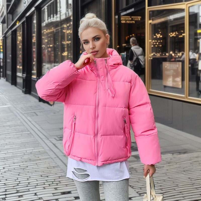 Damen Pufferjacke Warm Isoliert Kapuze