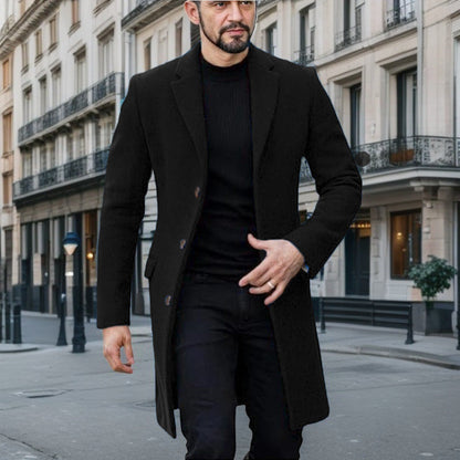 Herren Wollmantel Elegant Grau