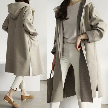 Damen Wollmantel Elegant Lang