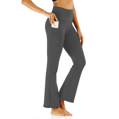 Damen Sportleggings Hoch Bund Bequem Mit Seitentaschen
