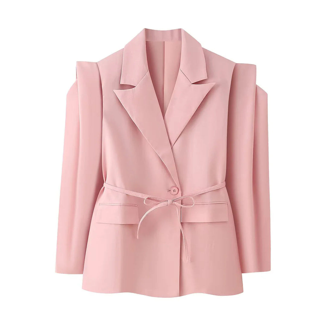 Damen Oversized BlazerJacke Elegant mit Gürtel