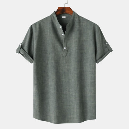 Herren Kurzarmhemd Modern Henley Style
