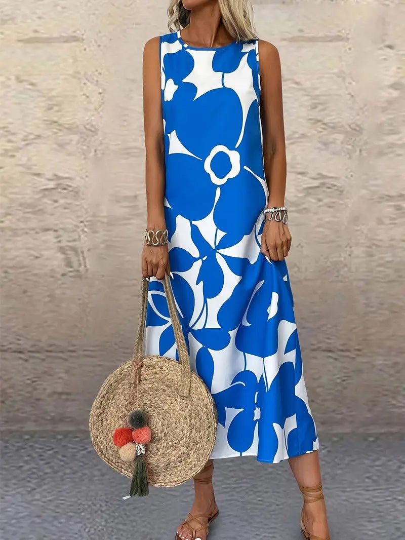 Damen Sommerkleid Floral Leichtigkeit Raffung