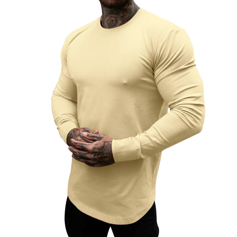 Herren Langarmshirt Weich Baumwolle Rundhals