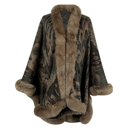 Damen Poncho Weich Fleece Wärme Schal