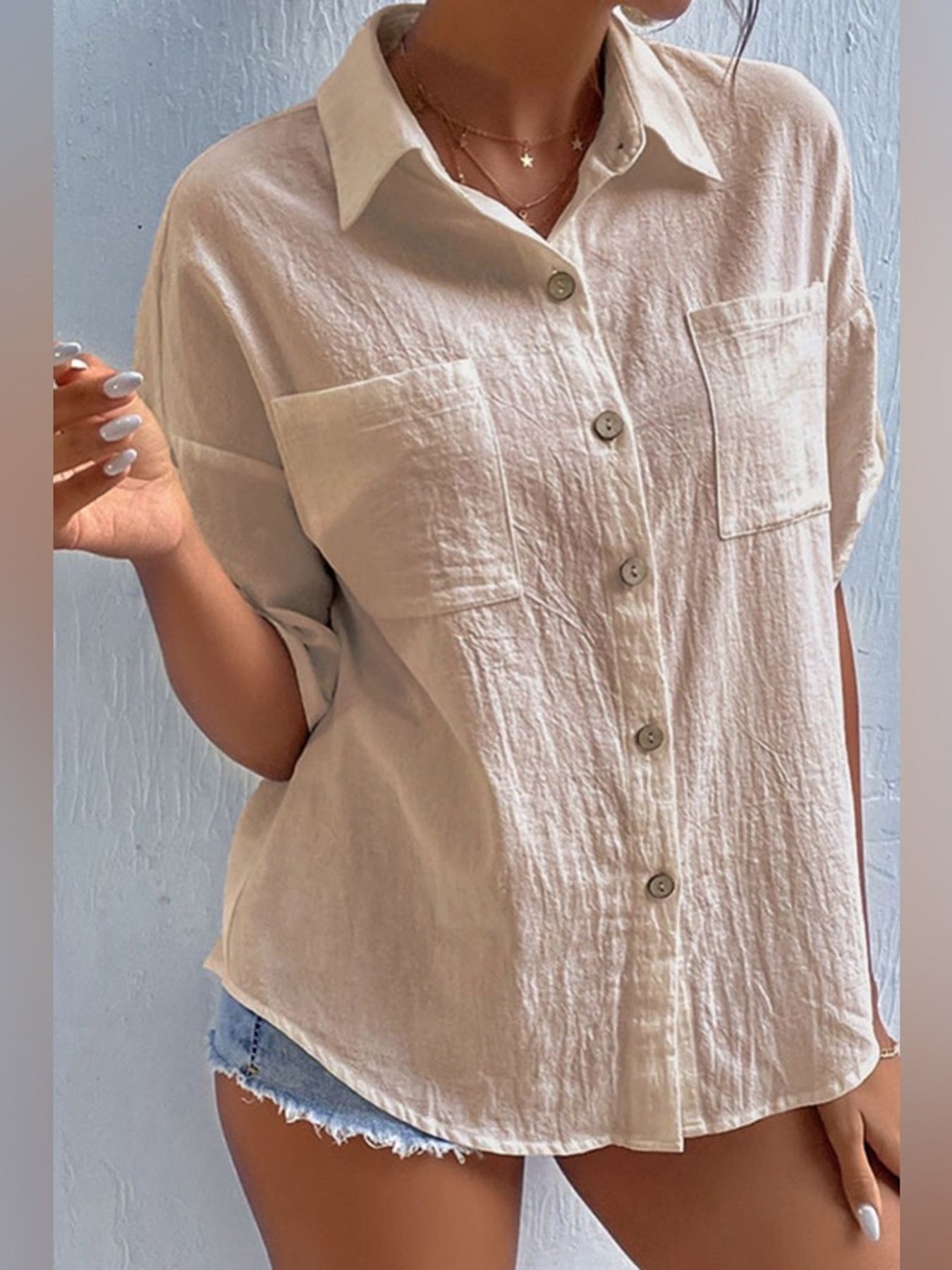 Damen Leinenbluse Sommerleicht Elegantes Design