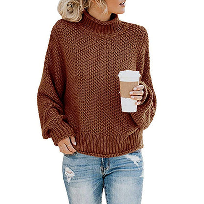 Damen Pullover Grobstrick Weich Bequem