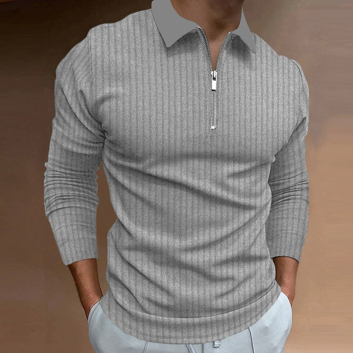 Herren Poloshirt Elegantes Design Strukturiert