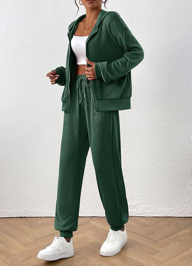 Damen Sportlich Casual Set Hoodie Jogginghose