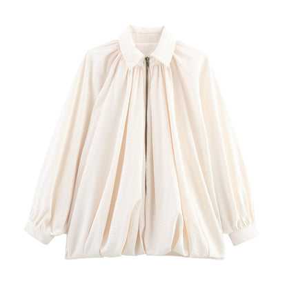 Damen Bluse Oversized Leicht Rüschen Design