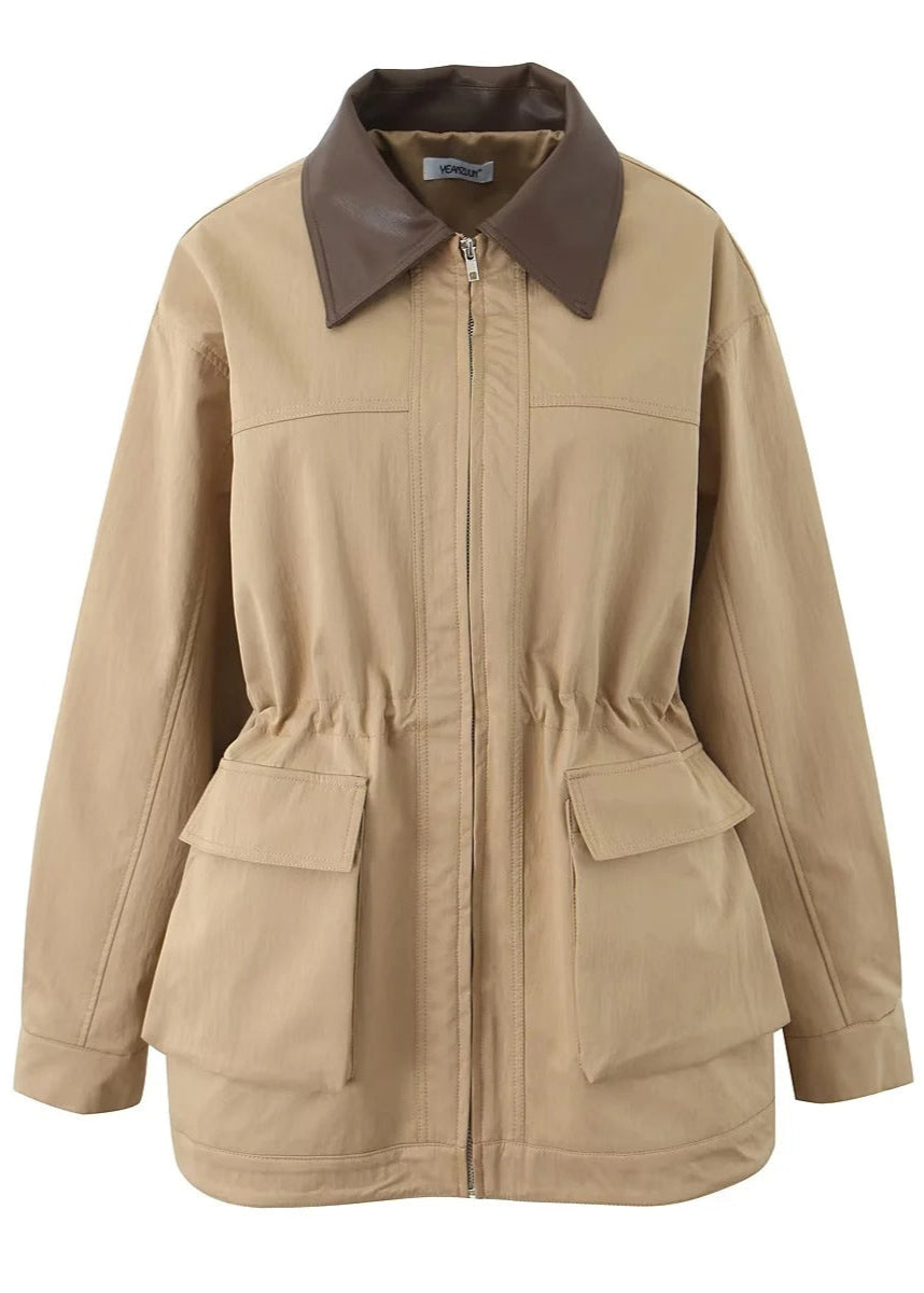 Praktische Outdoor-Jacke Mit Kontrastkragen