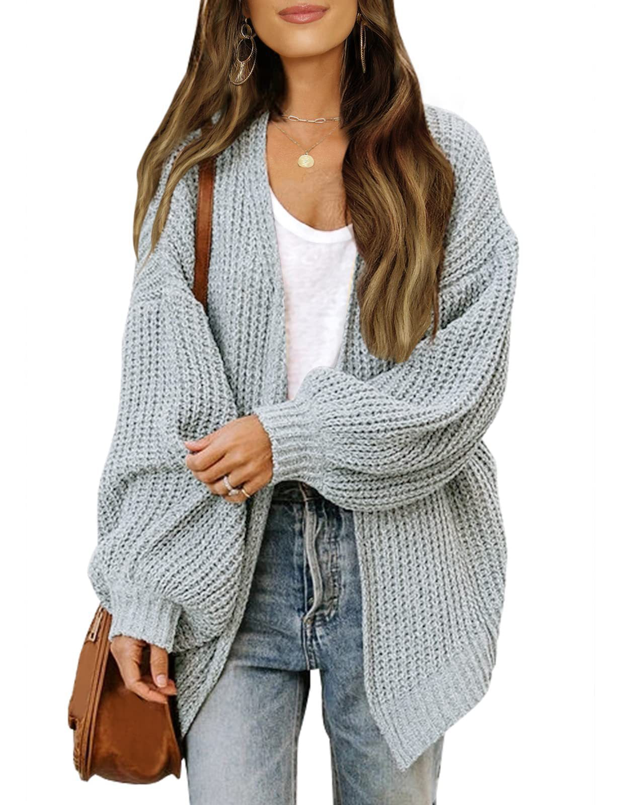 Damen Strickjacke Bequem Oversized Style