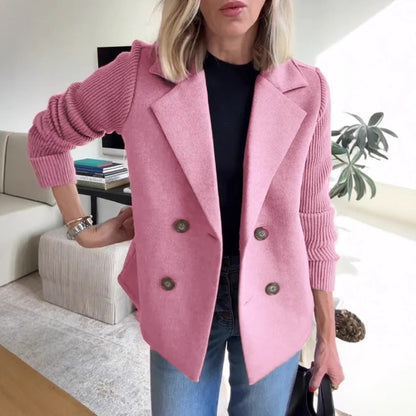 Übergrößer Blazer mit Doppelreiher und Weichem Futter