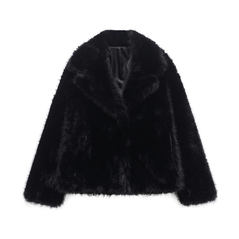 Damen Fellblazer Elegant Lang
